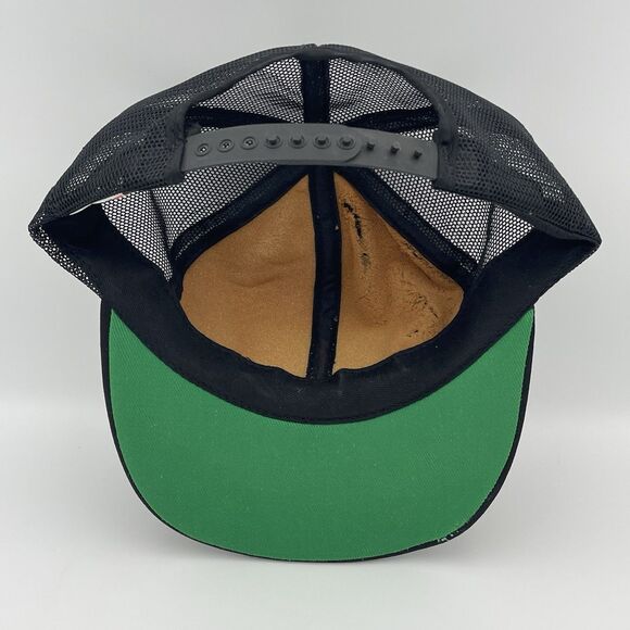 Vintage CAT Caterpillar Gold Leaf Patch Snapback Hat Tonkin Trucker Mesh Cap 80s - Picture 10 of 12